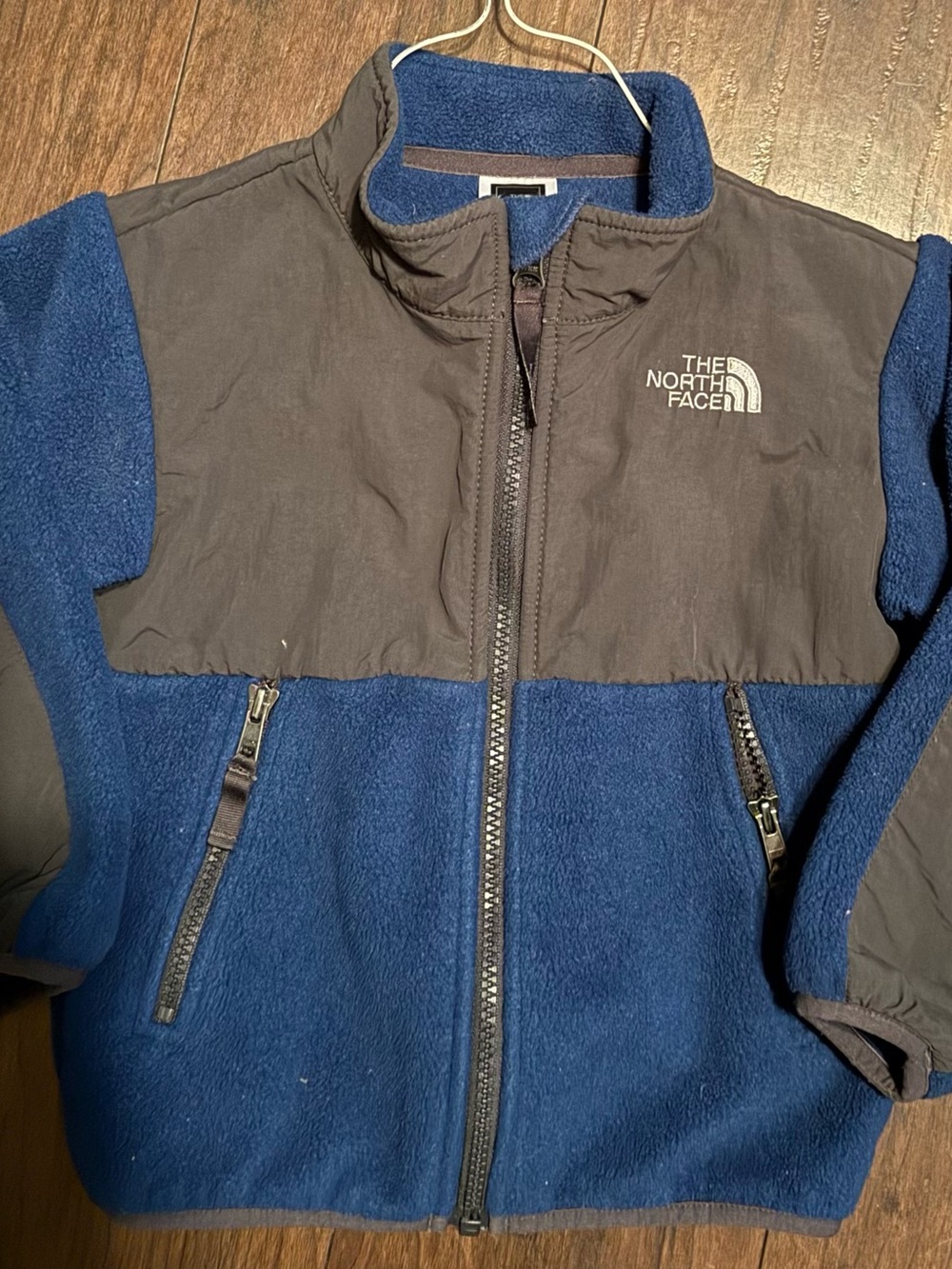 The North Face “Denali” Navy Blue and Gray Fleece Zip Jacket